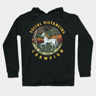 Social Distancing Champion - Unicorn - Funny Hoodie